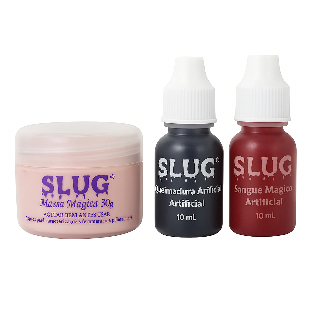 Kit Mágico Slug Ferida Falsa Maquiagem De Terror Halloween Zumbi Feridas