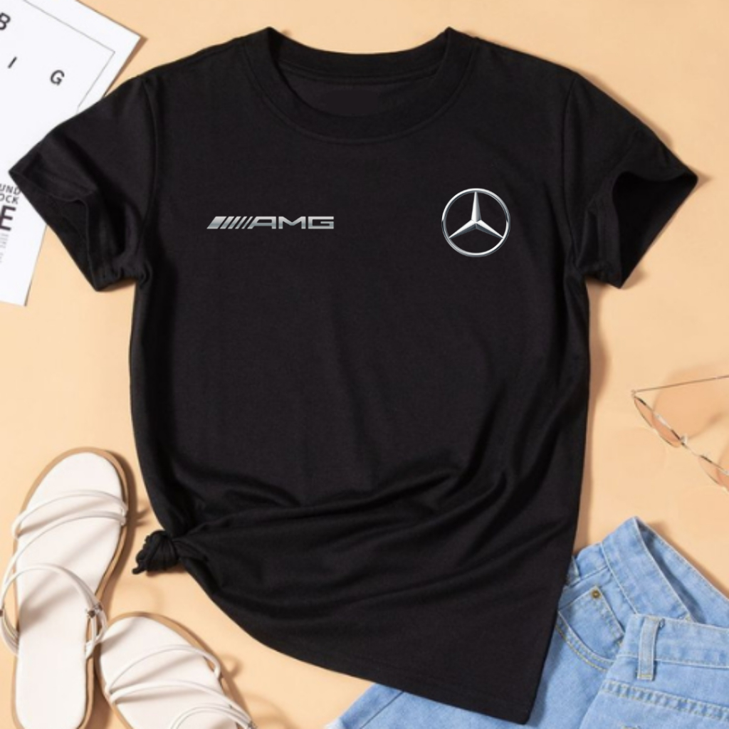 Camiseta Baby Look Mercedes AMG Camisa Feminina T-Shirt 100% Algodão Fio 30.1 em Oferta na Shopee