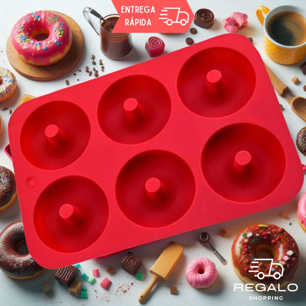 Forma Donuts De Silicone Molde para Donuts e Mini Pudim Forma 6 Cavidades Antiaderente Premium
