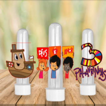 Apliques para Tubete 6x4 cm - Tema 3 PALAVRINHAS | Kits Personalizados com 20 ou 40 Unidades