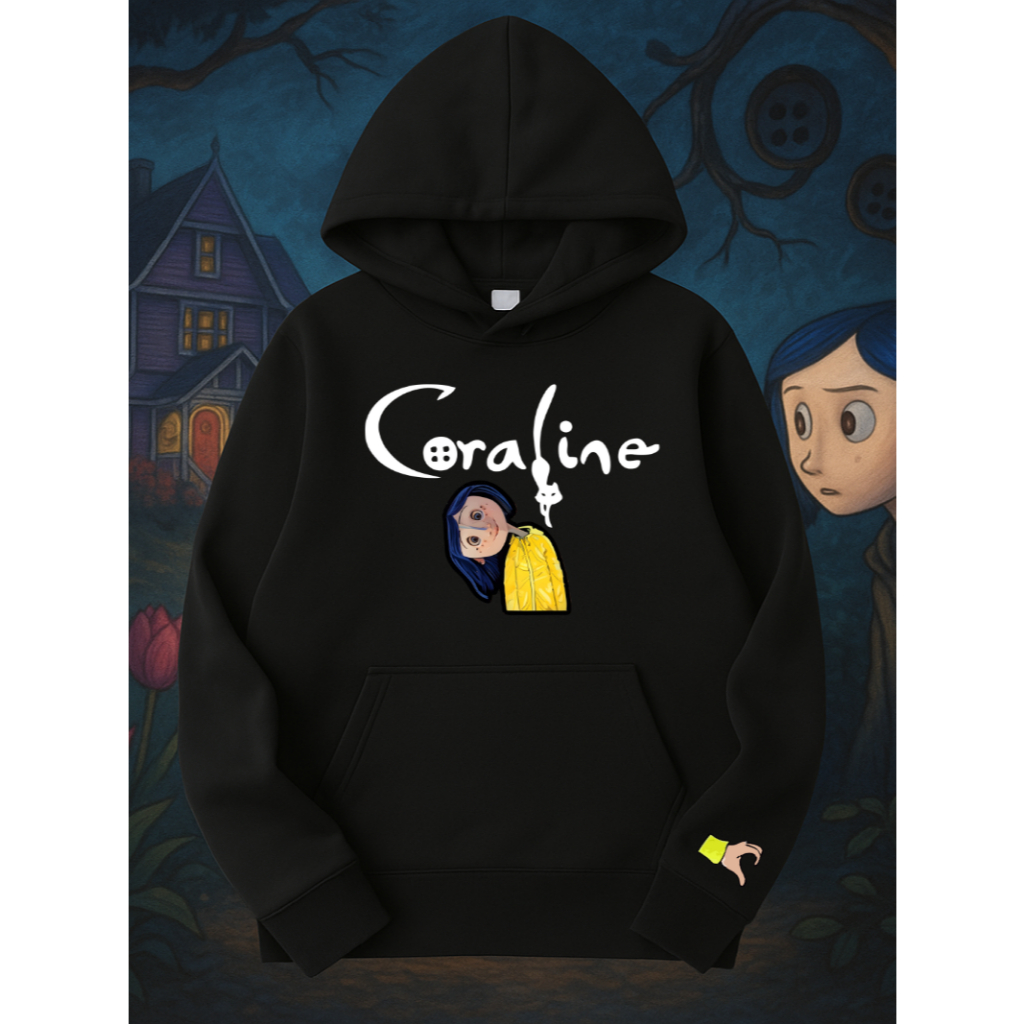 Moletom Coraline Da Mãozinha Blusa de Frio P ao GG Streetwear Casaco Coloridas com Capuz Feminina Casual
