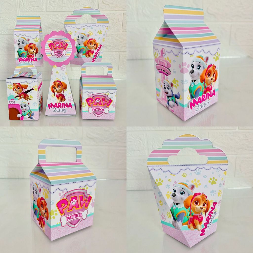 Caixas personalizadas Skye e Everest, kit festa Skye e Everest Lembrancinha Skye e Everest (pegue e monte)