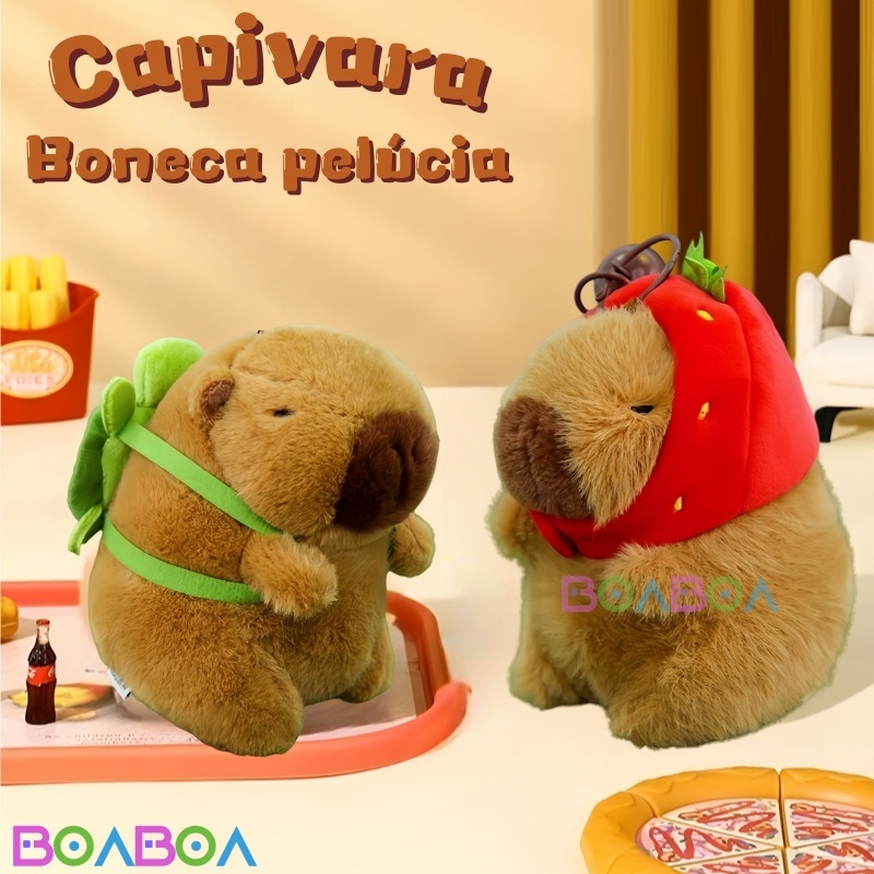 Boneca de pelúcia simulada capivara , mochila pingente chaveiro boneca, presente surpresa em Oferta na Shopee