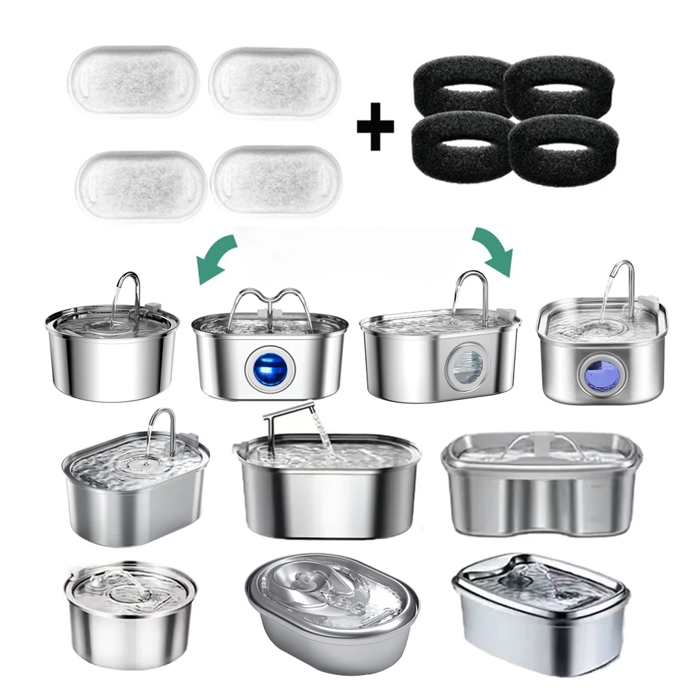 Filtros de Substituição para Fonte de Água para Gatos de Aço Inoxidável com Carvão Ativado