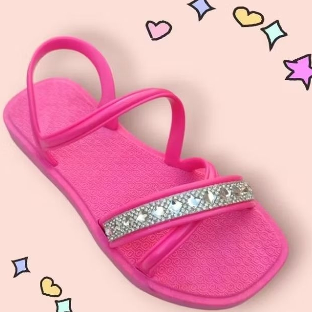 Sandália Infantil Festeja Rasteirinha Papete Com Brilho em Oferta na Shopee
