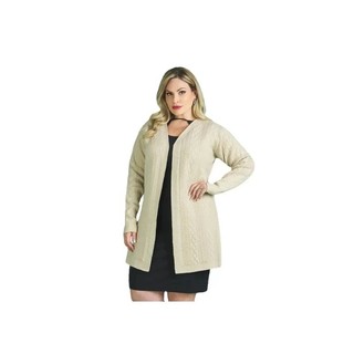 Casaco Aberto feminino Plus size Blusa Plus Size Trico Sobretudo feminino Plus size ref.52178 Ninive