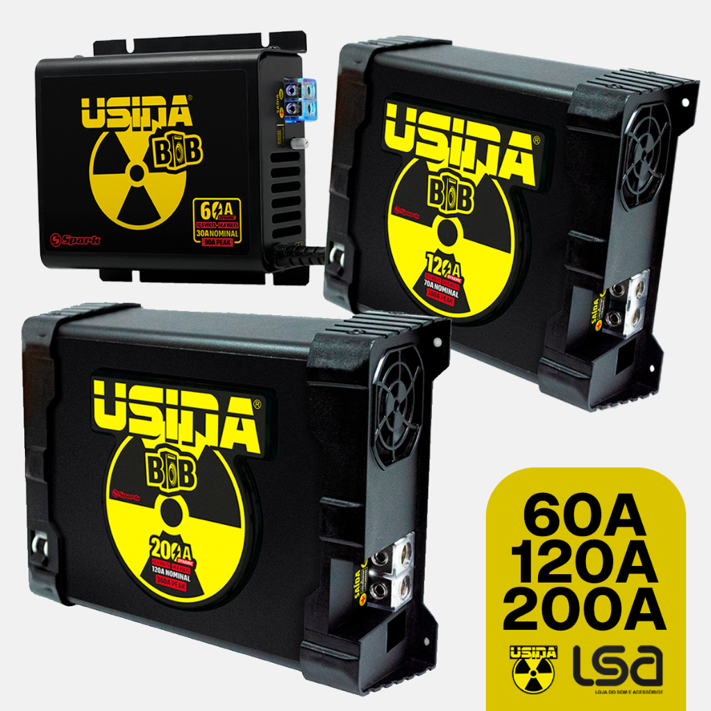 Fonte Automotiva Usina Spark 200A 120A E 60A Amperes Bob Dynamic Bivolt Automático 12v
