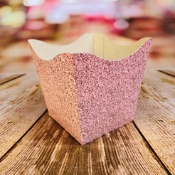 10~60 KIT CACHEPÔ FESTA IMITAÇÃO GLITTER ROSA 9X9X7CM VAZO DECORAÇÃO 2.66 ( NC TOYS CACHEPÔ ) (CHOCO)