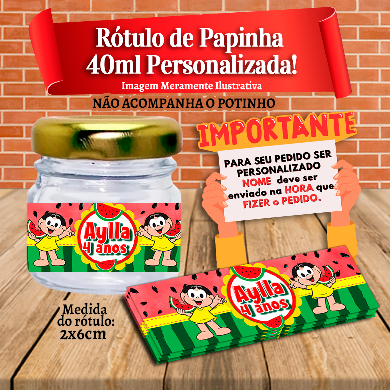 Rótulos adesivos para Papinhas 40ml 40g Magali