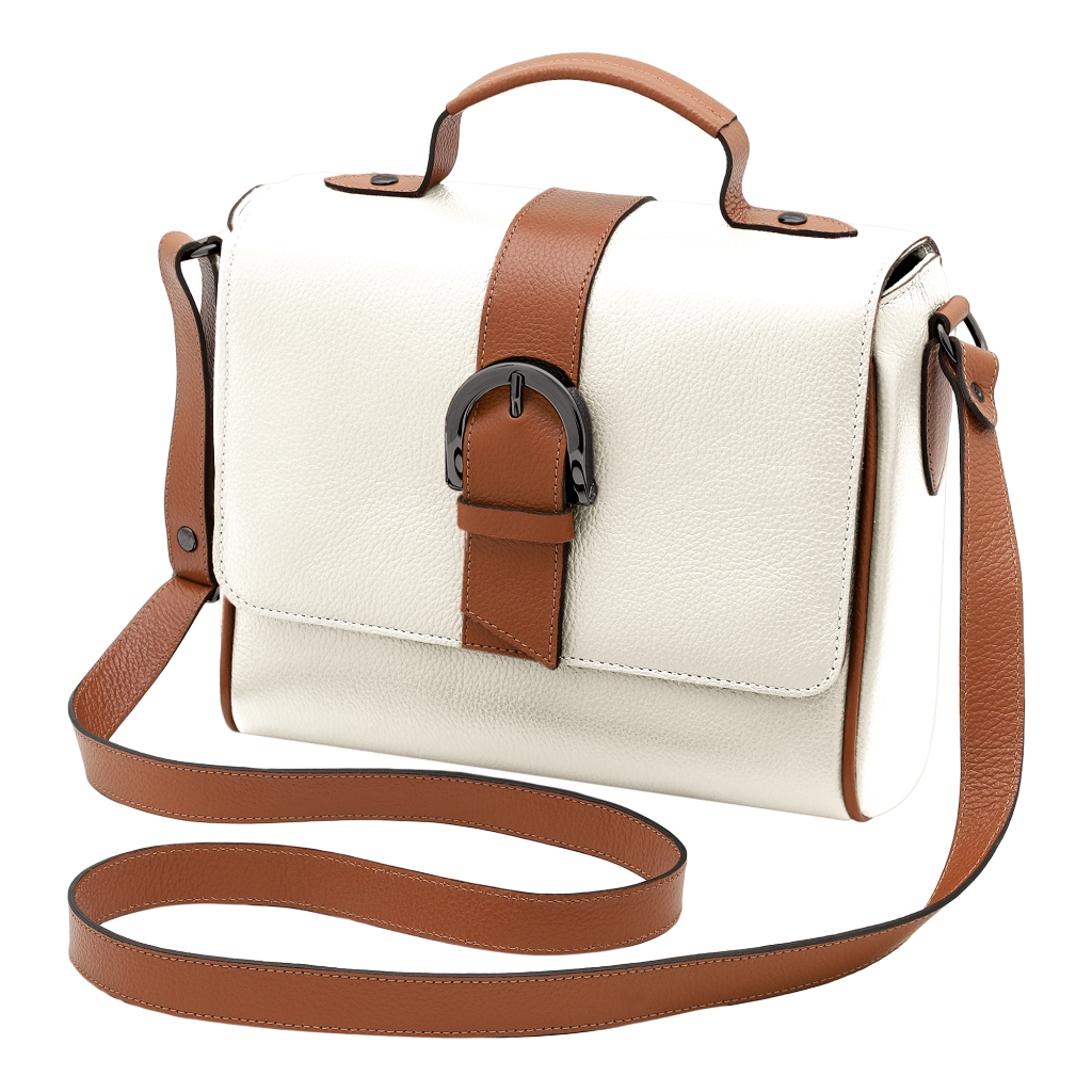 Bolsa Feminina Transversal de Couro Bovino Legítimo Mariart Sauípe