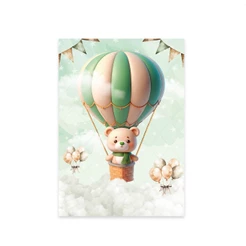 Capas para Painéis de Festa Sublimados Infantil Ursinho Aviador Baby Shower AI