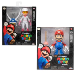 Bonecos Super Mario e Peach de 12cm com 1 Acessório e 16 Articulações - Sunny Brinquendos