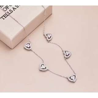 Colar Corações Cravejado Em Prata Legítima 925 Eternal em Oferta na Shopee