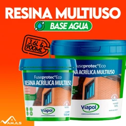 Resina Acrílica Brilhante Base Agua Incolor Premium Fuseprotec 900ml e 3,6l Viapol