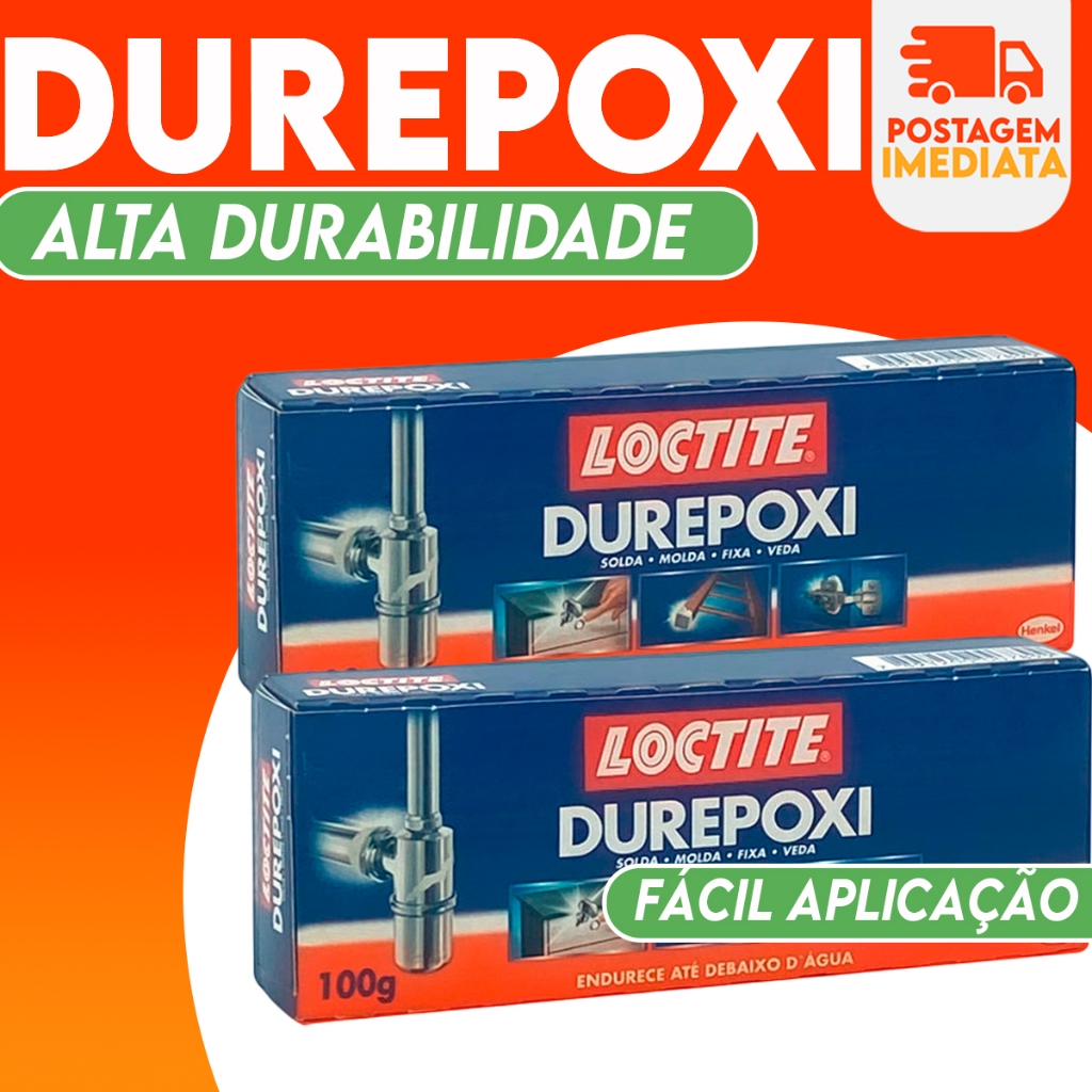Massa Adesiva Epóxi Durepoxi 100 gr Cinza - 2 unidades
