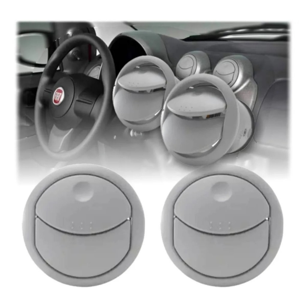 Kit 2 difusores de ar Central Novo uno 2011/2015 G1/Nova Fiorino 2014/...Cinza(ZR741) em Oferta na Shopee