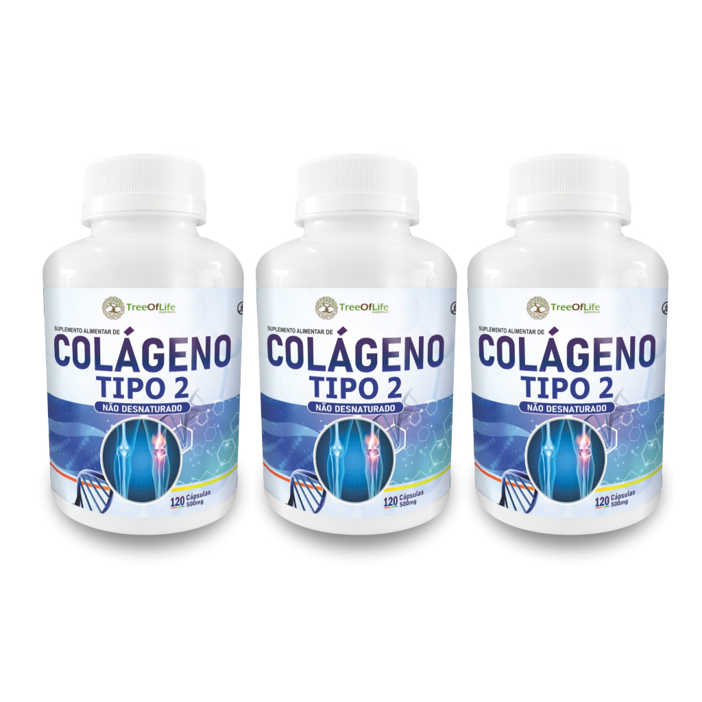 3x Colágeno Tipo 2 II 40mg 120 Capsulas (360 Cápsulas total) em Oferta na Shopee