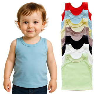 Kit Camisetas Infantil Regatas Bebê Menino Menina Verão Básicas Algodão Variadas 3/5/7 peças em Oferta na Shopee