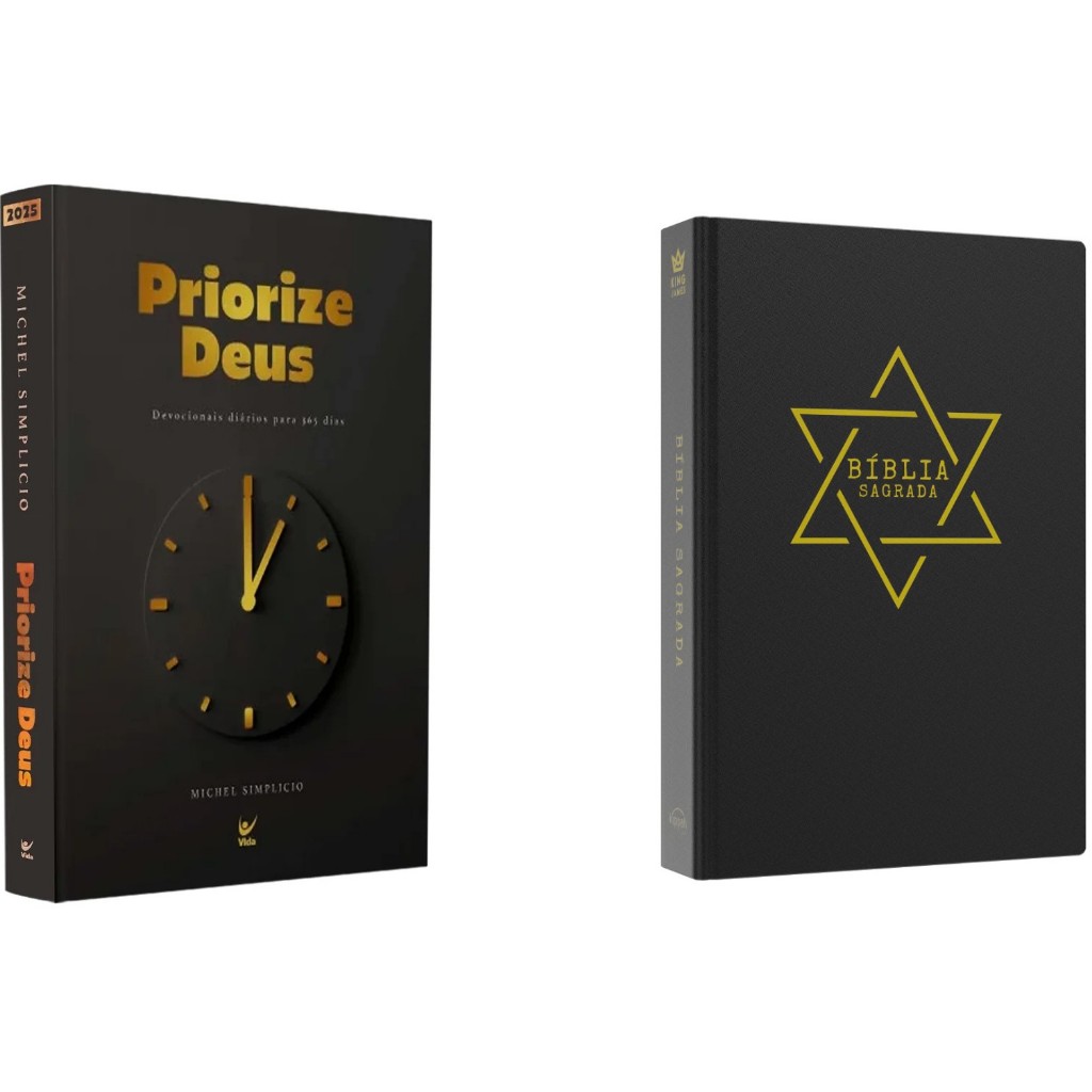 Kit Devocional Priorize Deus 2025 + Bíblia Sagrada BKJ | Estrela de Davi
