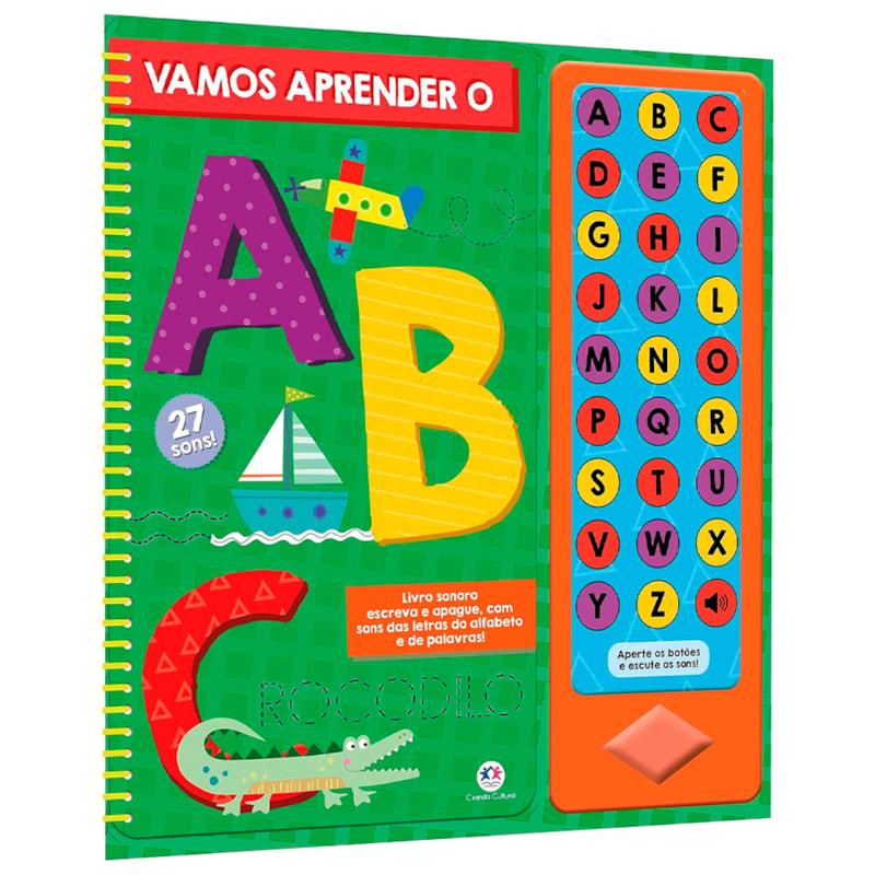 Livro Vamos Aprender o ABC | Livro Sonoro e Escreva e Apague | 3 Anos
