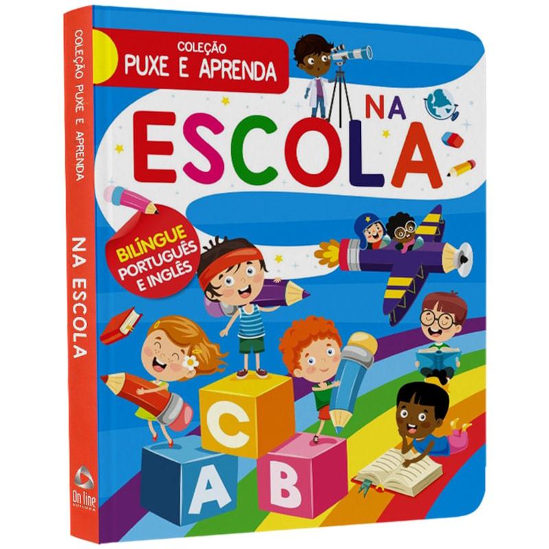 Coleção Puxe e Aprenda | Na Escola | Bilíngue, Português e Inglês em Oferta na Shopee