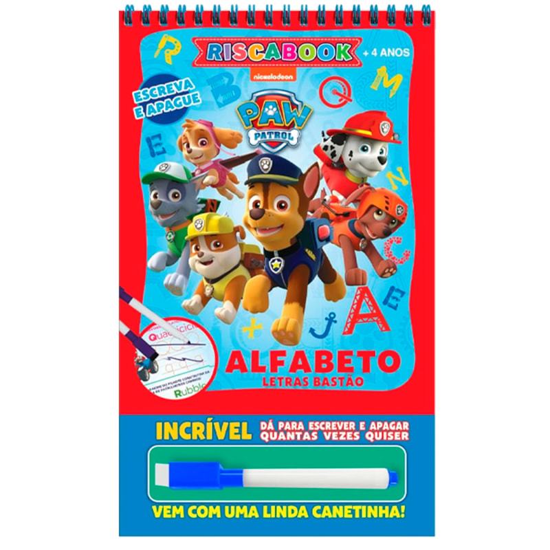 Livro Riscabook | Patrulha Canina | Alfabeto | Escreva e Apague em Oferta na Shopee