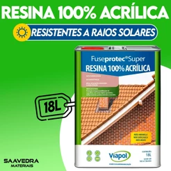 Resina Acrílica Fuseprotec | Brilhante, fosca, semibrilho | - 18l - Viapol
