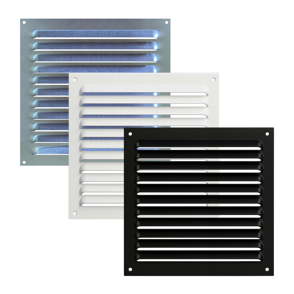 Grade Grelha de Ventilação em Alumínio Natural, Preta, Branca 30x30 cm Reforçada Motor Home 300mm