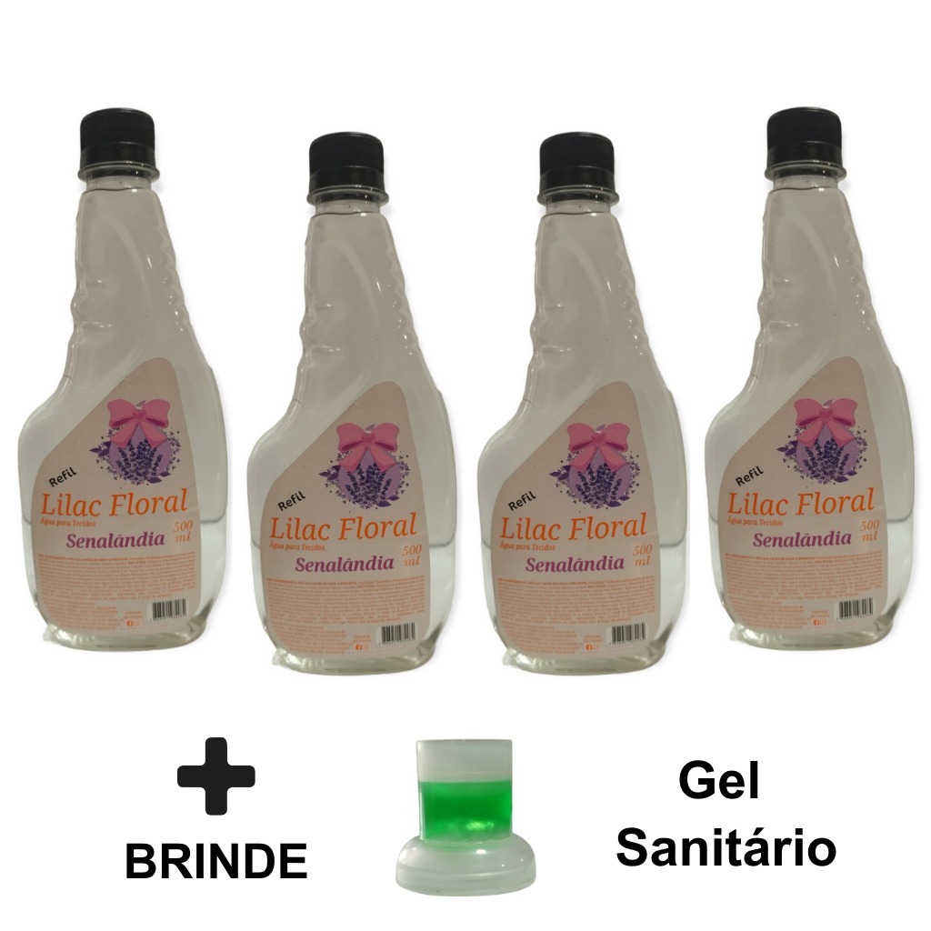 Kit 4 Água para Tecido Lilac Floral Refil 500ml Facilitador Para Passar Marca Senalândia - Envio Já