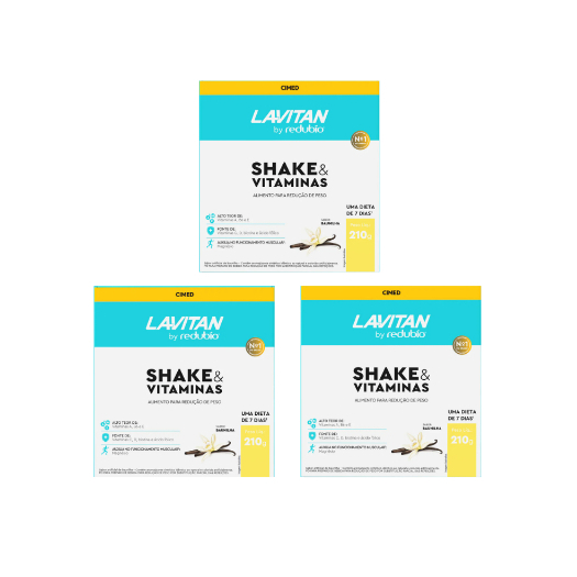 Kit 3x Redubio Shake 210g Sabor Baunilha