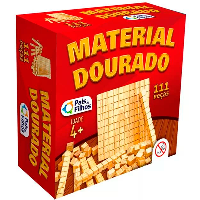 Jogo De Tabuleiro Material Dourado 111 Peças Educativo Didático Escolar Pedagógico Matemática Pais e filhos em Oferta na Shopee