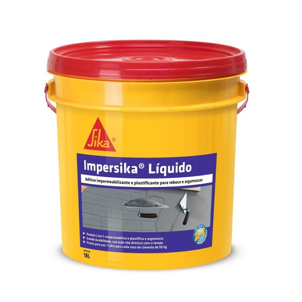 Impermeabilizante e Plastificante para Argamassa - ImperSika® - Branco - 18L - SIKA em Oferta na Shopee