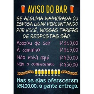 Quadro Placa Decorativa Aviso do Bar Buteco Bebida Frase em Oferta na Shopee