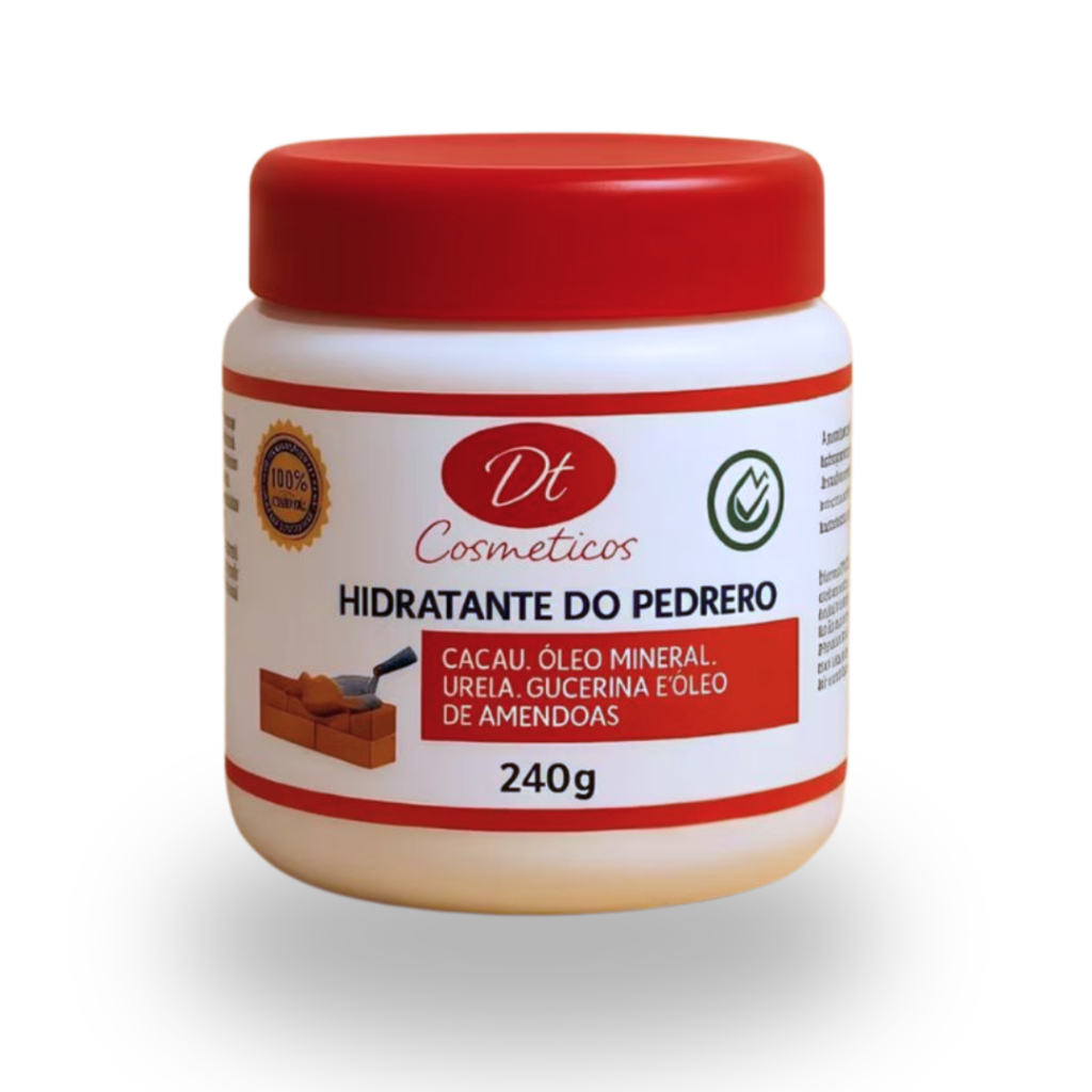 Creme Hidratante de Ureia Para Pés Rachados e Ressecados Do Pedreiro  Cacau Glicerina Óleo de Amêndoas  240g