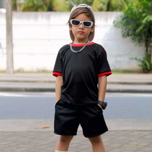 Conjunto Infantil de Futebol Fl4m3ngo - Kit roupa Infantil menino Futebol Fl4