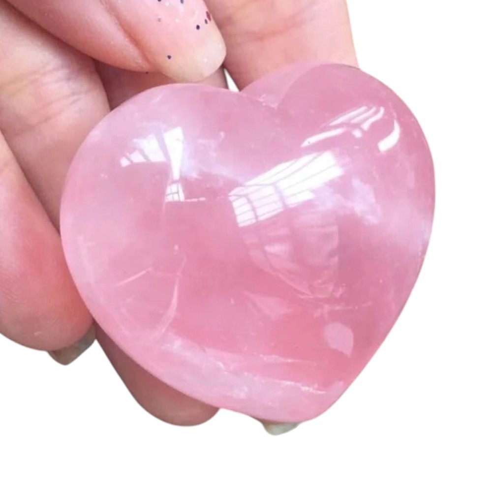 Pedra Polida Quartzo Rosa Coração 100g Un (100% Natural)