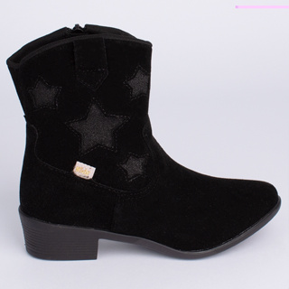 Bota Infantil Menina Kidy Folk Boho Estrelas Preto Country Moderna Western Inverno Confortável Leve em Oferta na Shopee