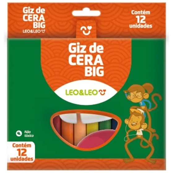 GIZ DE CERA BIG 12 CORES / LEO&LEO / MATERIAL ESCOLAR
