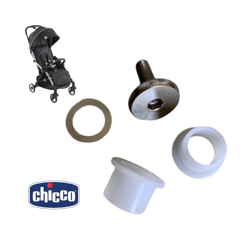 Parafuso Prender Roda Frontal Carrinho Chicco Goody Plus - Kit Fixação Rodinha Frente