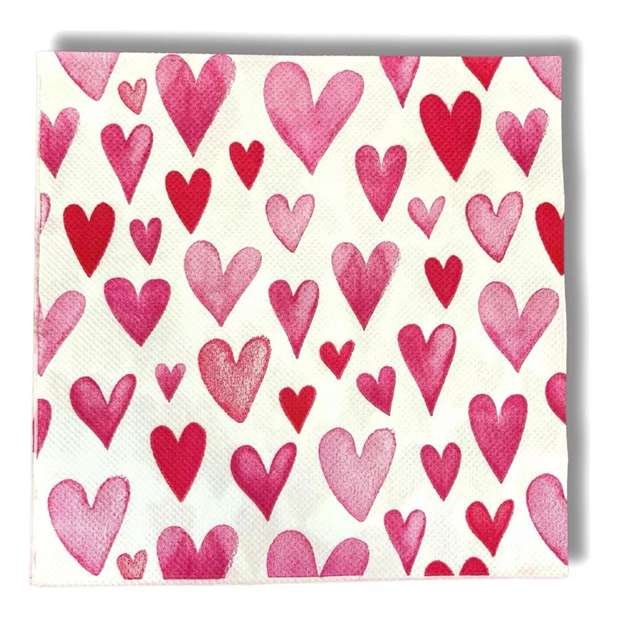 40 Guardanapo De Papel Coração Namorado Amor 33x33 Cm