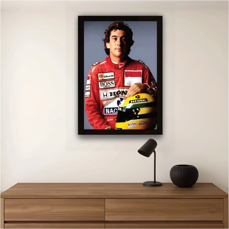 Quadro decorativo Ayrton Senna piloto de fórmula 1 campeão brasileiro