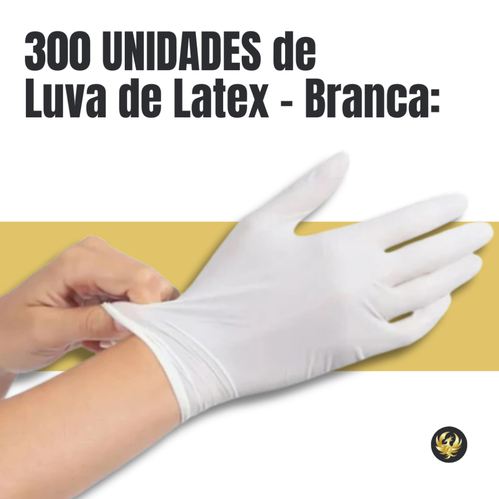 Kit 300 Luva Látex Descaratável Com Pó - Tamanhos P, M, G
