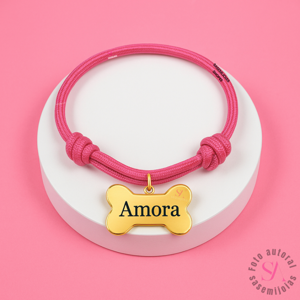 Coleira de Luxo com Osso Pingente Personalizado a Laser Nome e Telefone do Tutor B4 em Oferta na Shopee