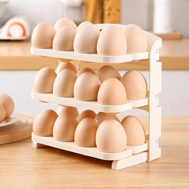 Porta Ovos Suporte 24 Ovos Organizador Geladeira Guardar Ovo Dobravel Mesa Bancada Cozinha - 2 modelos