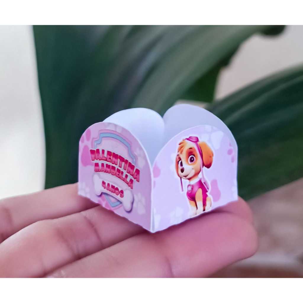 50 Forminhas Personalizadas de Doce Brigadeiro 4 Pétalas Festa, Aniversário SKYE PATRULHA CANINA
