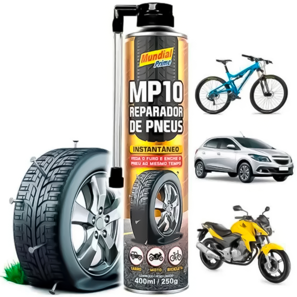 Reparador De Pneu Spray Instantâneo Furo 400ML 260G Carro - Bike - Moto Multiuso Unidade Ou Kit em Oferta na Shopee