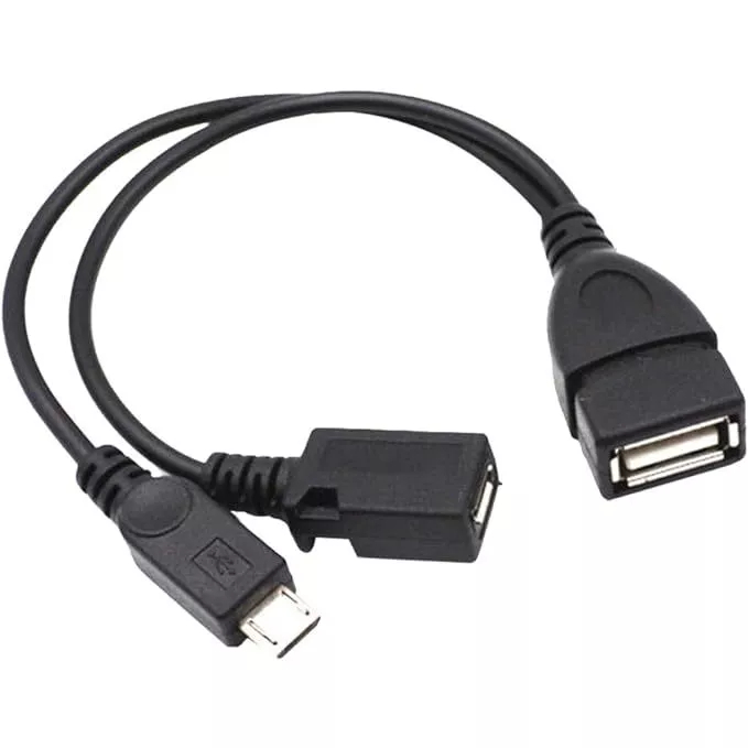 Cabo OTG Adaptador Micro USB 2.0 para USB Y Divisor