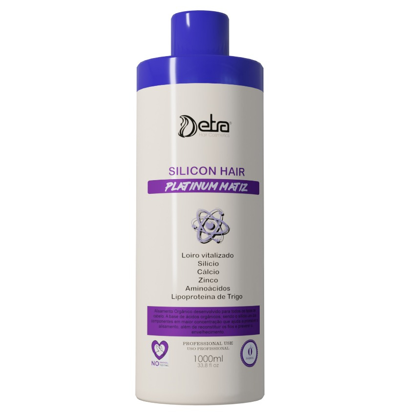 Escova organica Alisamento sem formol Progressiva Silicon Hair Platinum Matiz 1L