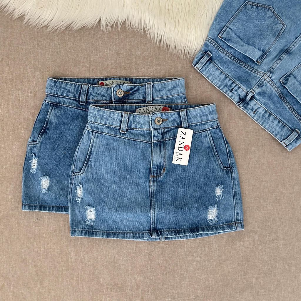 saia feminina jeans clara cintura alta 34 Ao 44 em Oferta na Shopee