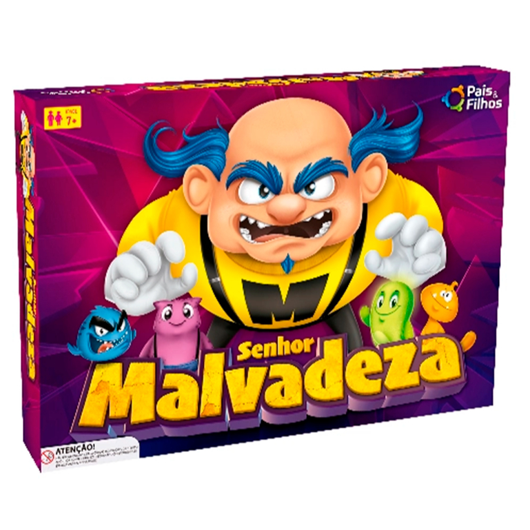 Jogo de Tabuleiro Senhor Malvadeza Pais e Filhos Desafios e Consequências